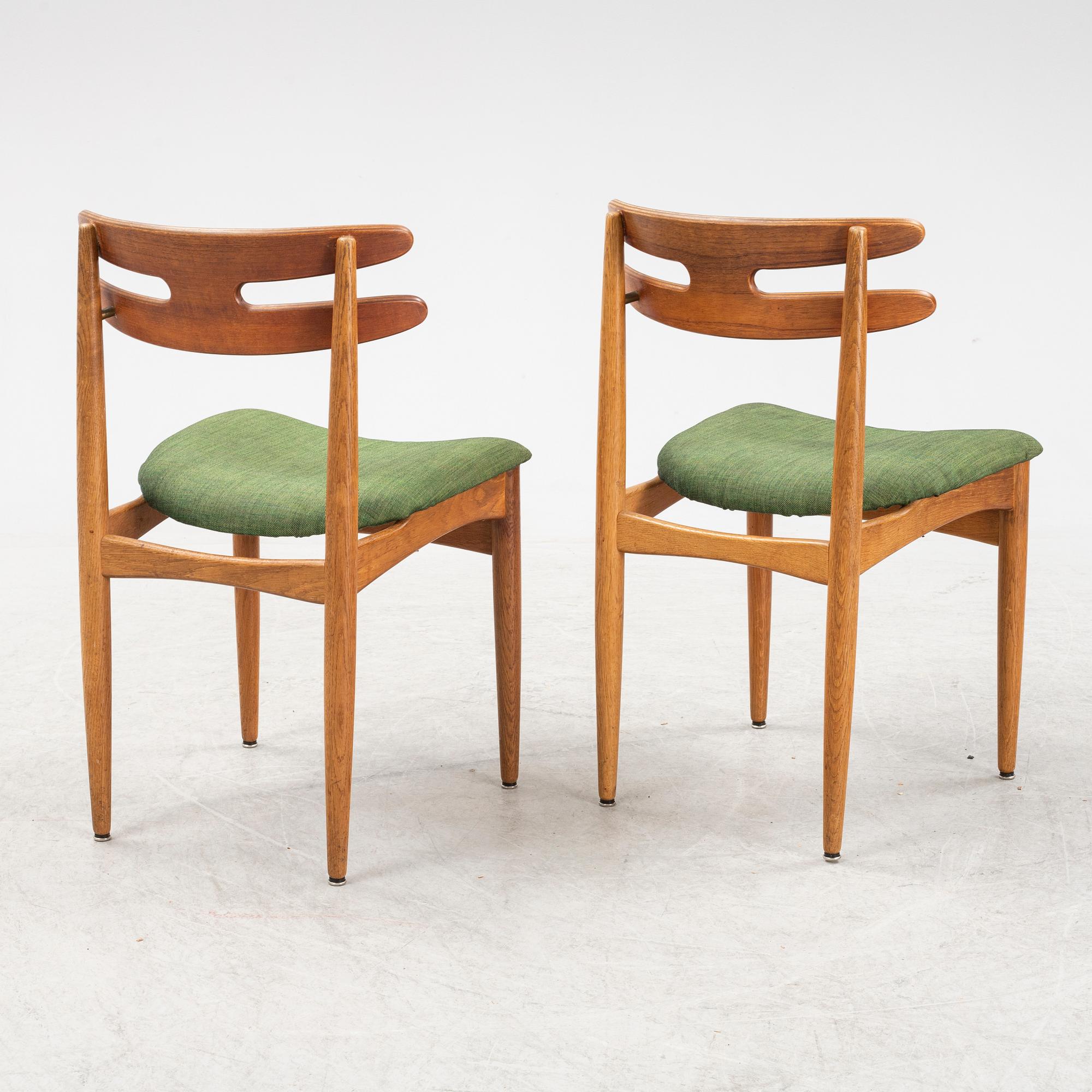 Johannes Andersen, a set of 6 chairs for Bramin Denmark, 1960's.