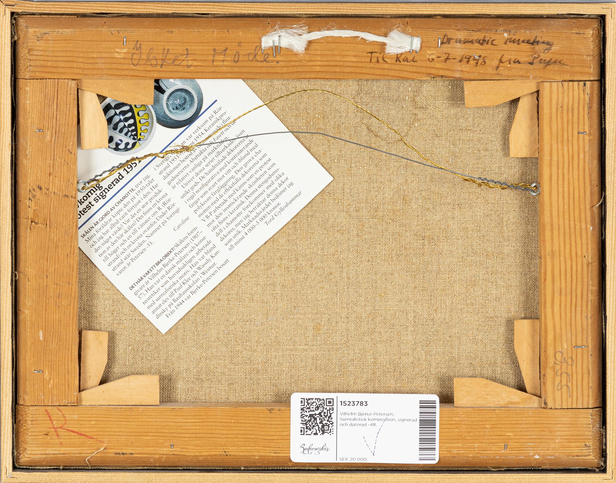 Vilhelm Bjerke-Petersen, "Dramatic meeting.