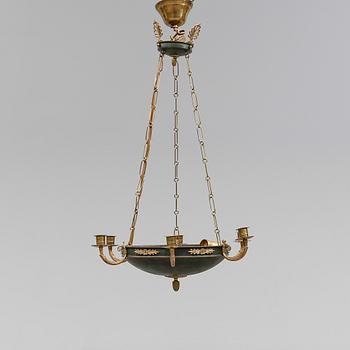 AMPEL, empirestil, mässing, 1900-talets andra hälft. Höjd ca 13 cm.