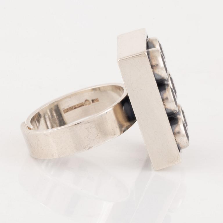 Elis Kauppi, silver and rock crystal ring.