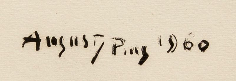 August Puig, a signed and dated oil on paper.