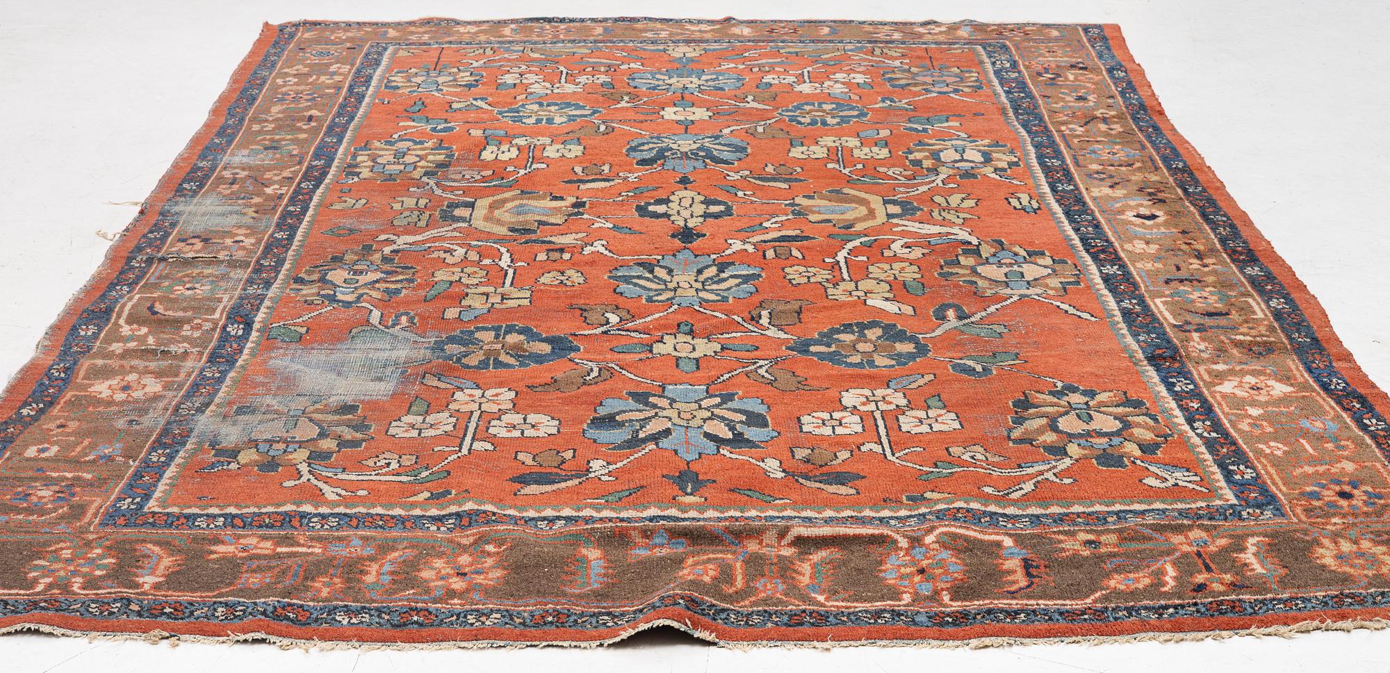 Matta, antik Mahal Västra Persien, ca 390 x 267 cm.