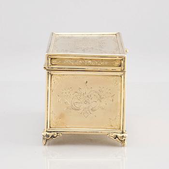 An ottoman empire gilded silver box, Abdul Hamid II's reign (1876-1909).