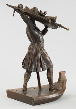 JOHANN HIRT, Brunpatinerad brons.