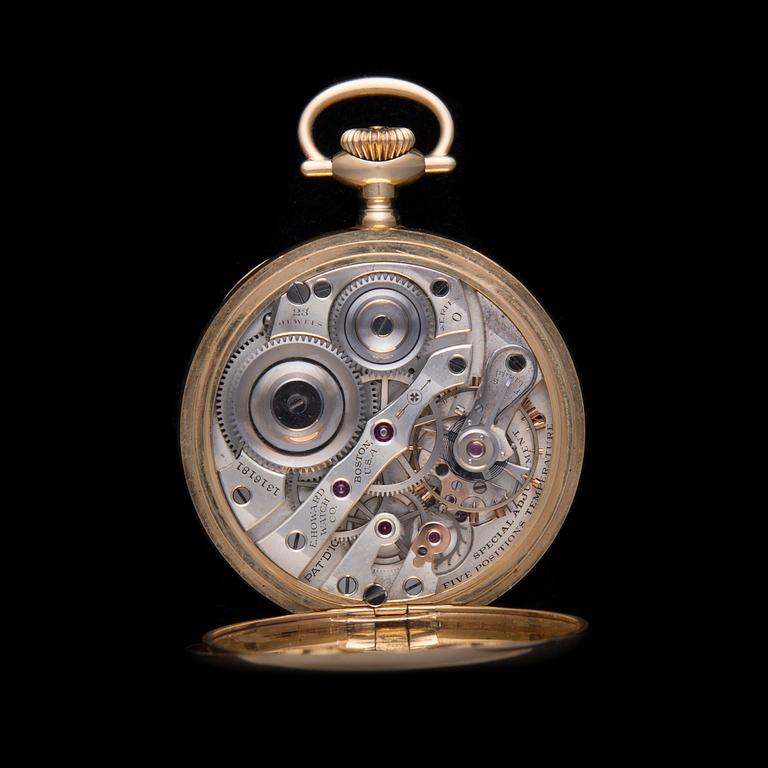 FICKUR, E. Howard, 18K guld, Keystone, 1900-talets början, 0-Series. Vikt tot. 94,4 g.
