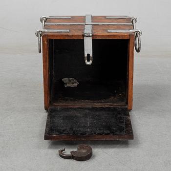 A 19th Century pine strong box.