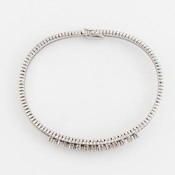 White gold and brilliant cut diamond bracelet.