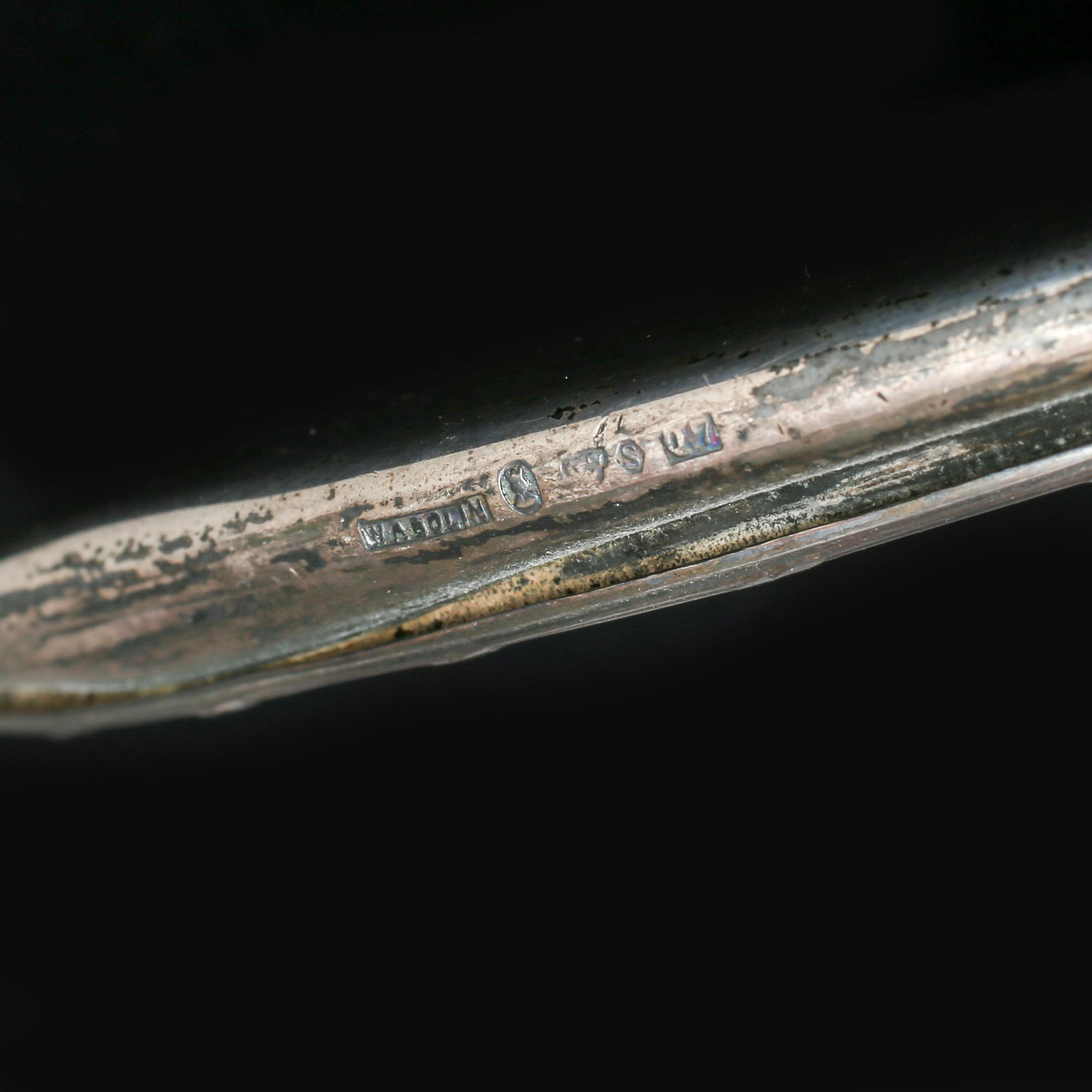 HANDSPEGEL, silver, W.A. Bolin, Stockholm, 1918.