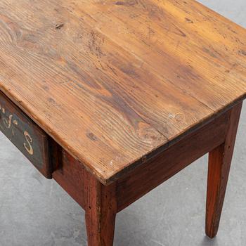 A painted Swedish table, mid or second half of the 19th century.