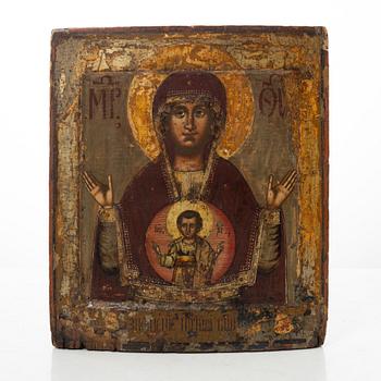 Icon, Russia, 19th century, Mother of God of the Sign.
