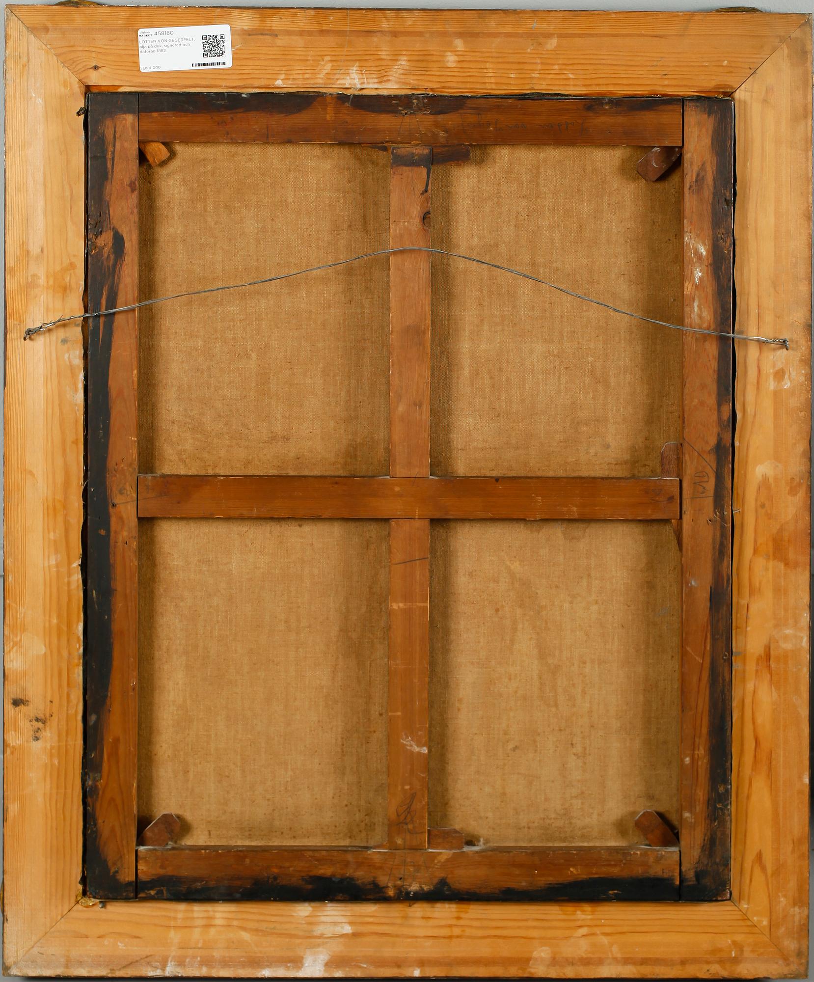 LOTTEN VON GEGERFELT, olja på duk, signerad och daterad 1882.