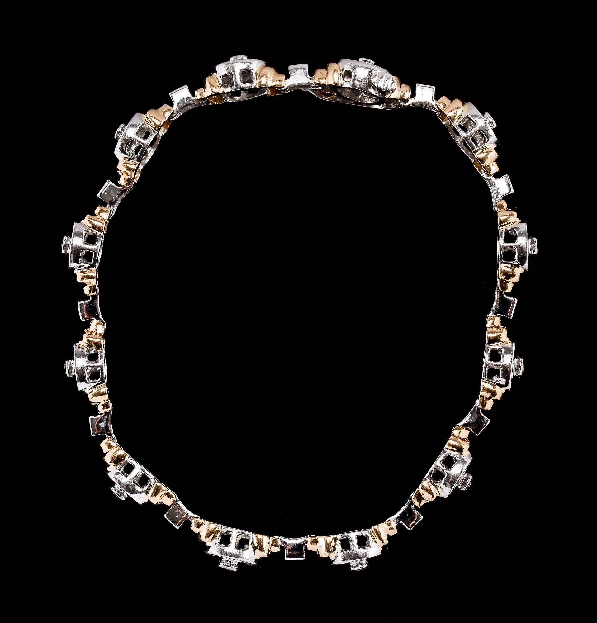 BRACELET, brilliant and baguette cut diamonds, tot. app. 4 cts.