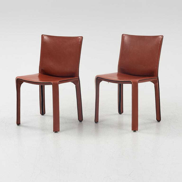 A pair of model 412 CAB chairs by Mario Bellini for Cassina.