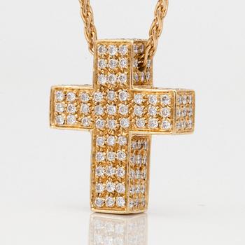 COLLIER i form av ett kors med briljantslipade diamanter, totalt 1.69 ct.