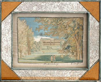 BRODERADE TAVLOR 2 st, 1800-talets första hälft.