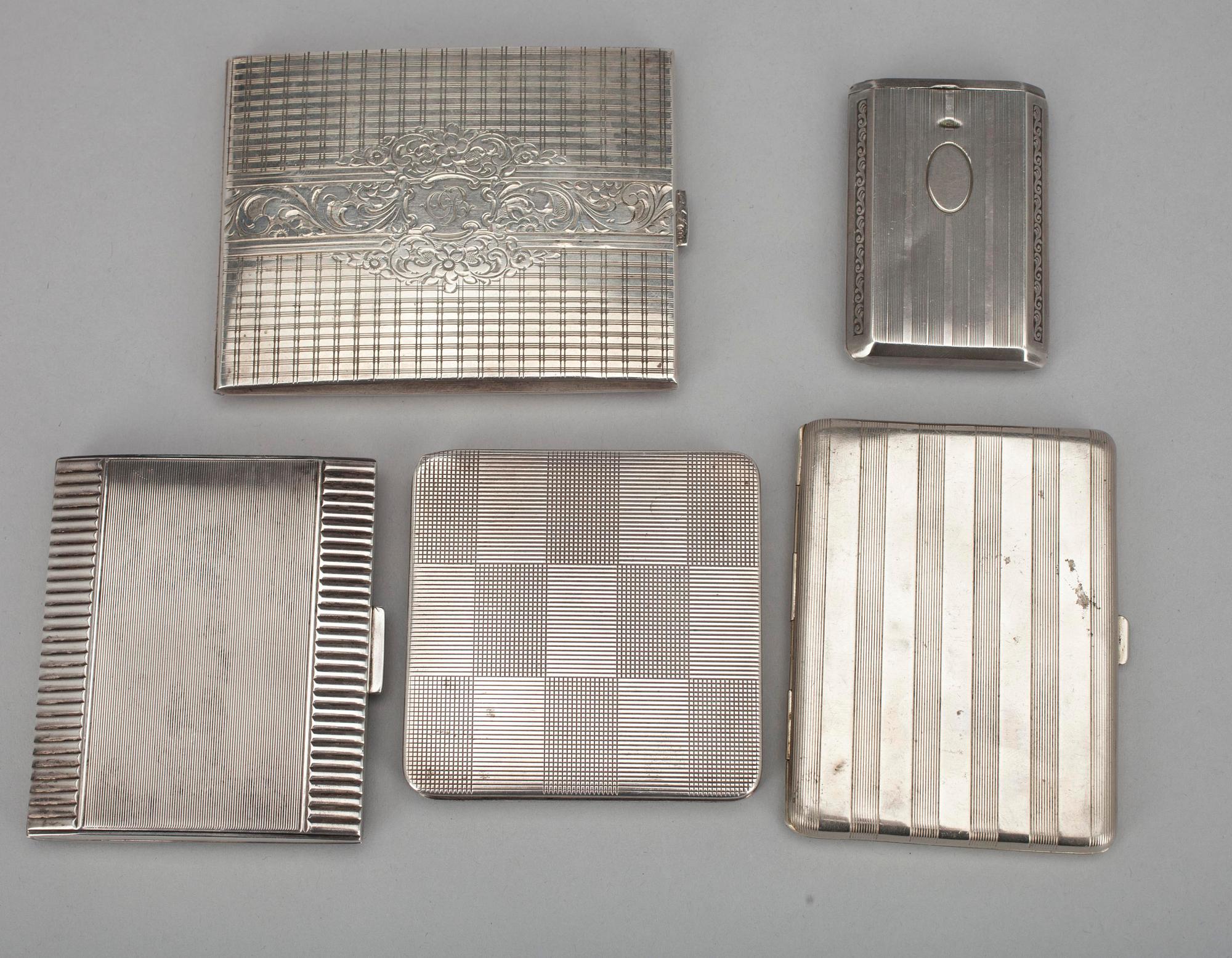 DOSOR, 5 st, silver, 1900-tal. Vikt 354 g.