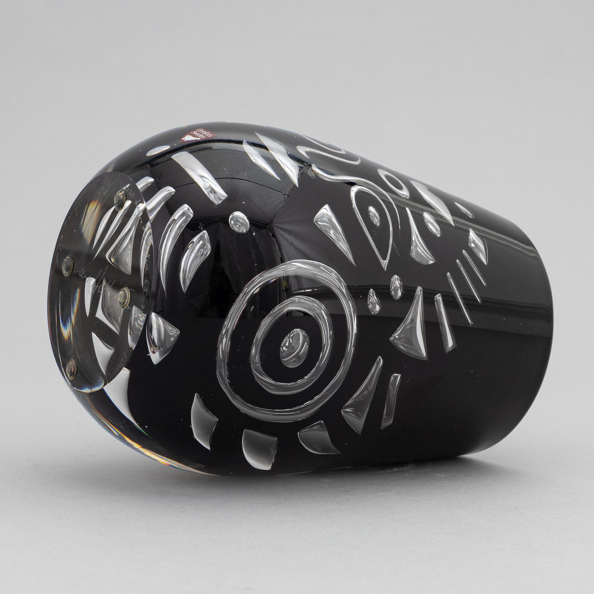 Lars Hellsten, vas, glas, "Kungen", signerad, Orrefors, 1988.