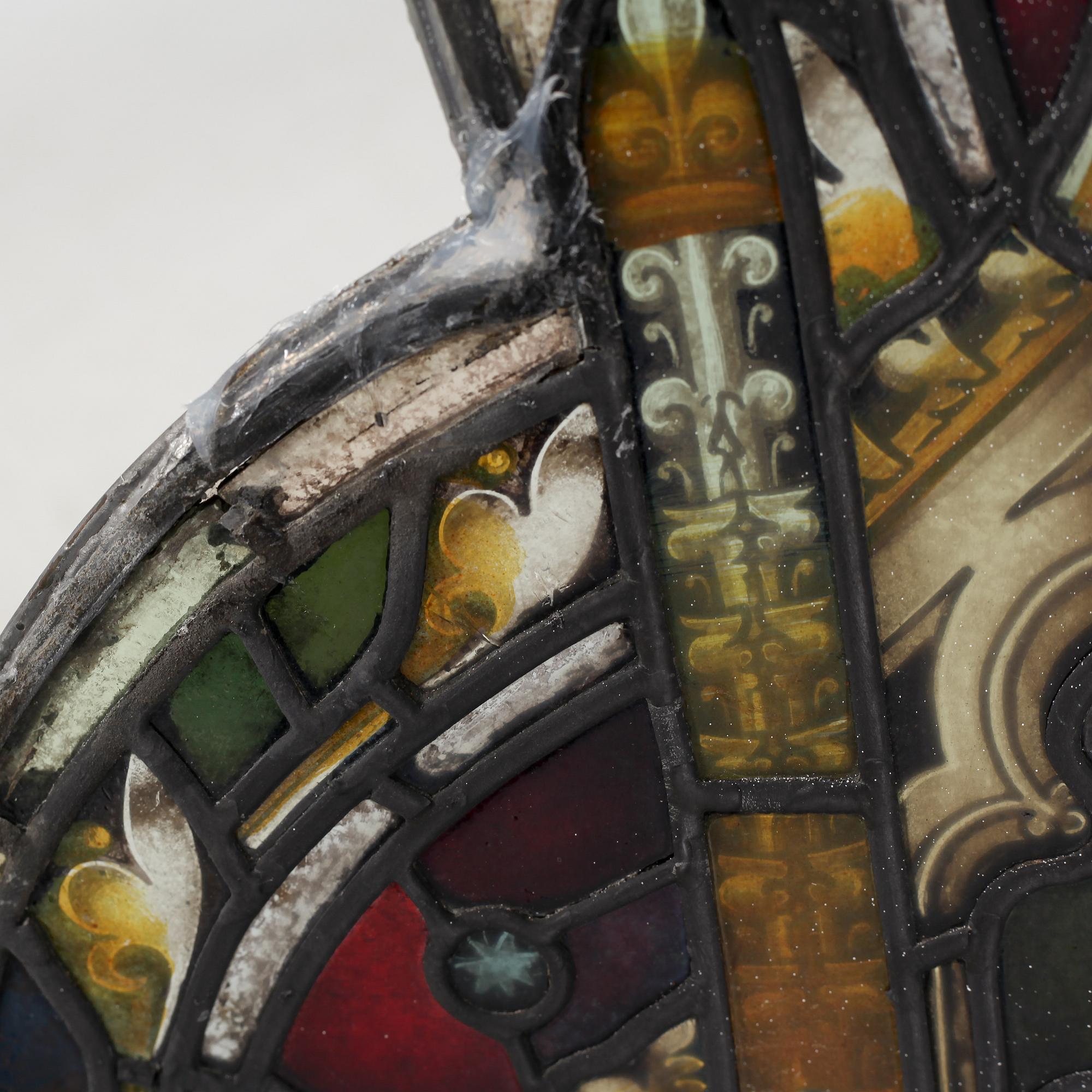 A pair of lead glass windows, made around year 1900.