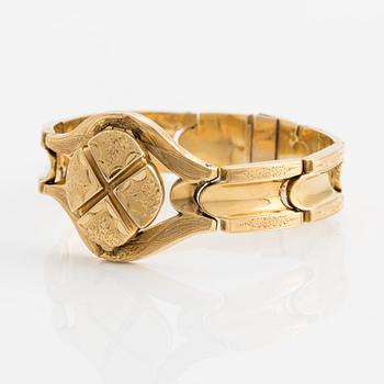 Bracelet, 18K gold, Edvard Johan Grönhagen, Stockholm 1859.