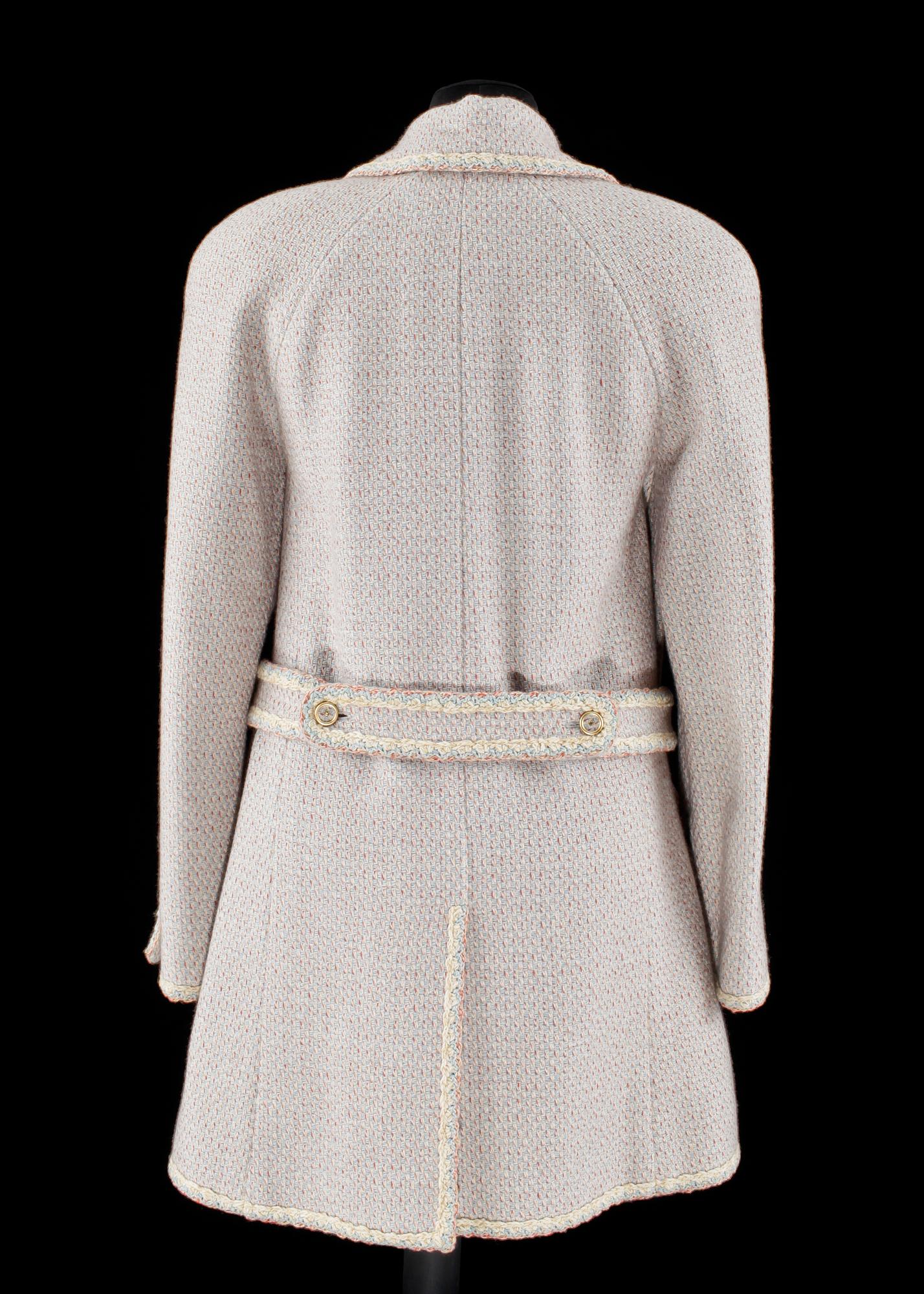 A 2001s light blue coat by Chanel.