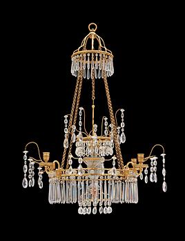 644. A North European late 18th century four-light chandelier.