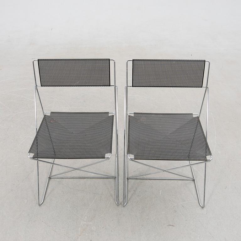 Niels Jørgen Haugesen, chairs, 1 pair, "X-Line", Hybodan, Denmark.