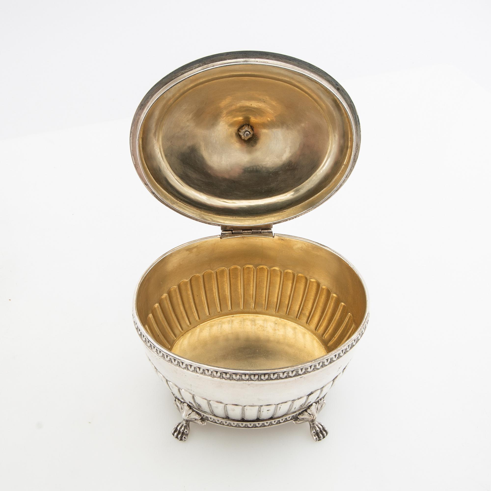 Kaffeservis 3 dlr Gustaviansk stil silver GAB Stockholm 1905.