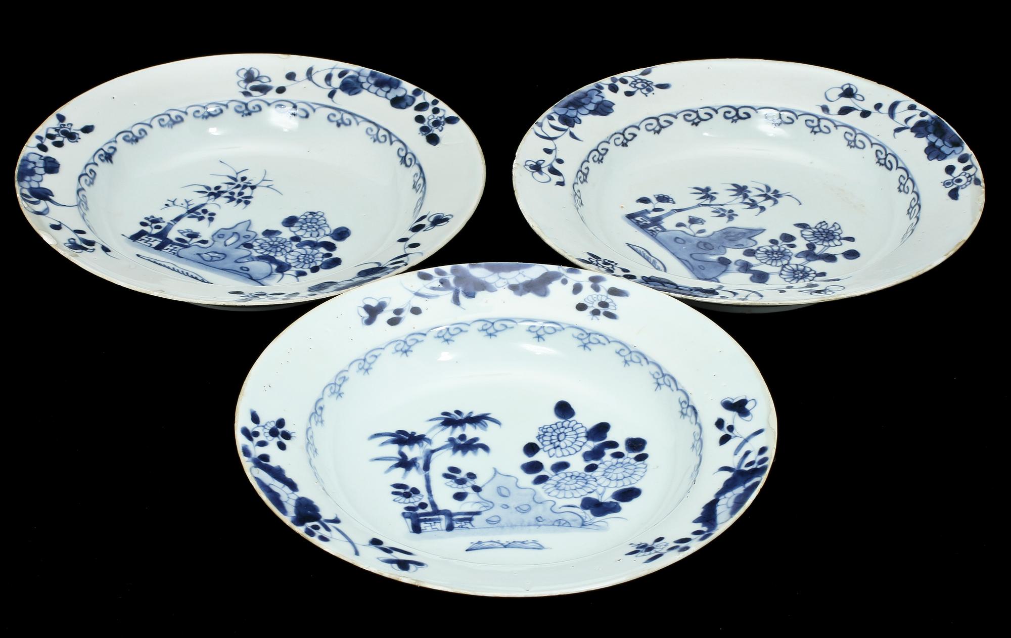 TALLRIKAR, 7 st, porslin, Kina, 1700/1800-tal.