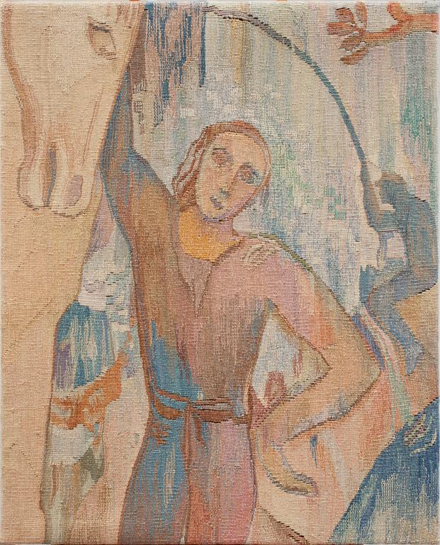 VÄVD TAPET, gobelängteknik. Ca 106 x 87 cm. Formgiven av Bertil Damm, Sverige 1920-30-tal.