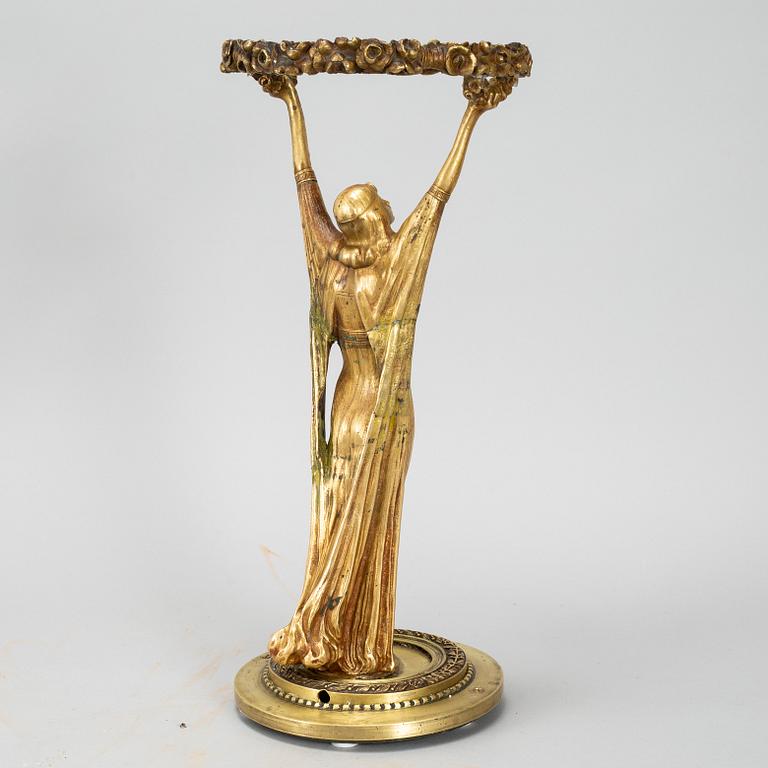 BERNHARD BUTZKE, sculpture/lamp, bronze, signed and dated 1903.