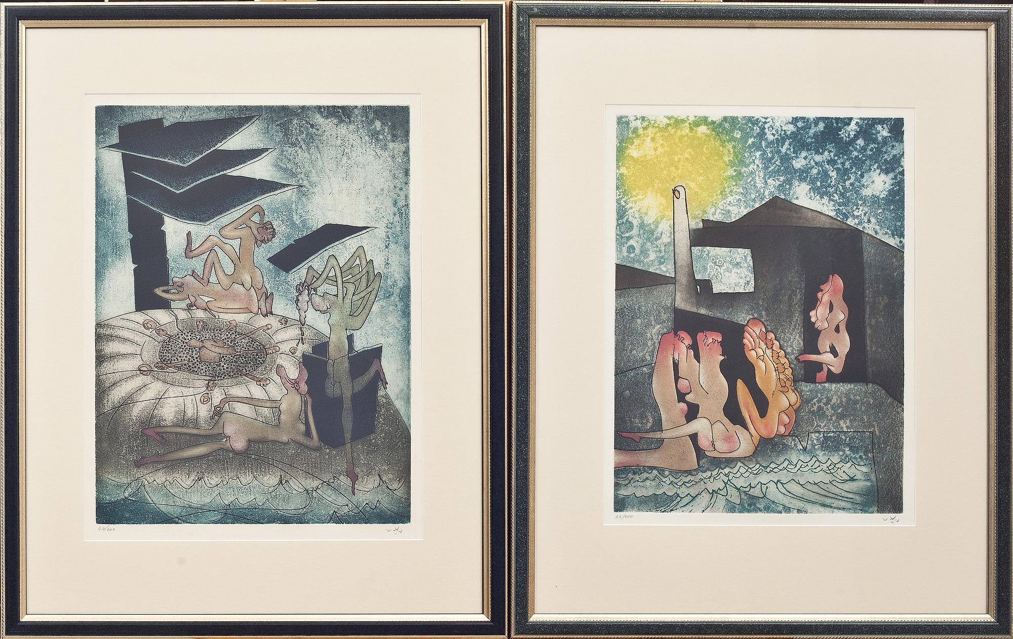 ROBERTO MATTA, 8 st, etsning & färgakvatint, signerade o numrerade 44/100.