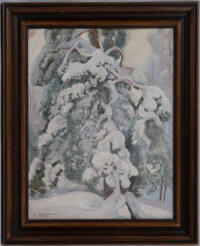 Pekka Halonen, "SNOWY PINE-TREE".