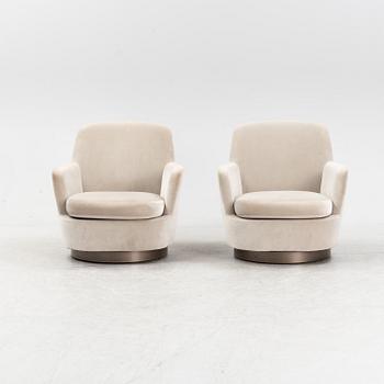 Rodolfo Dordoni, a pair of 'Jacques' easy chairs, Minotti, Italy.