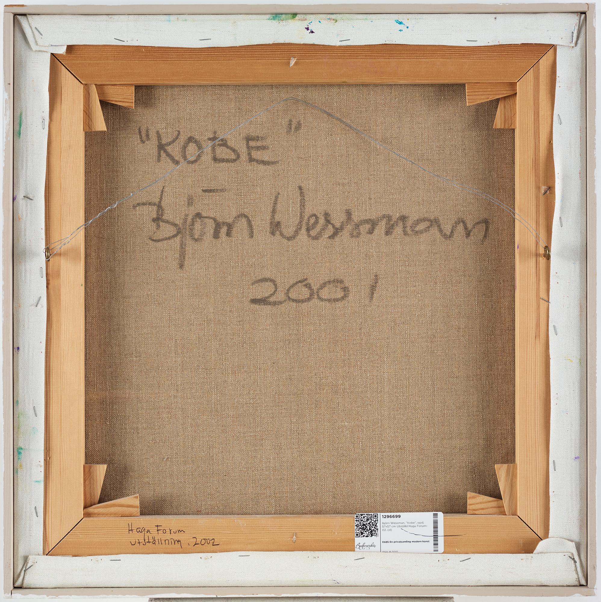 Björn Wessman, oil on canvas, signed and dated 2001 verso.