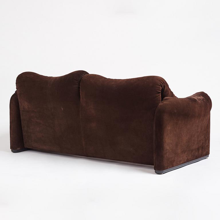 Vico Magistretti, a dark brown suede two-seated 'Maralunga' sofa, Cassina, Italy.