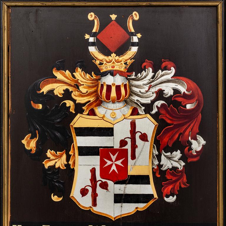 COAT OF ARMS, for Herr Freiherr Werner von Veltheim, 1886.