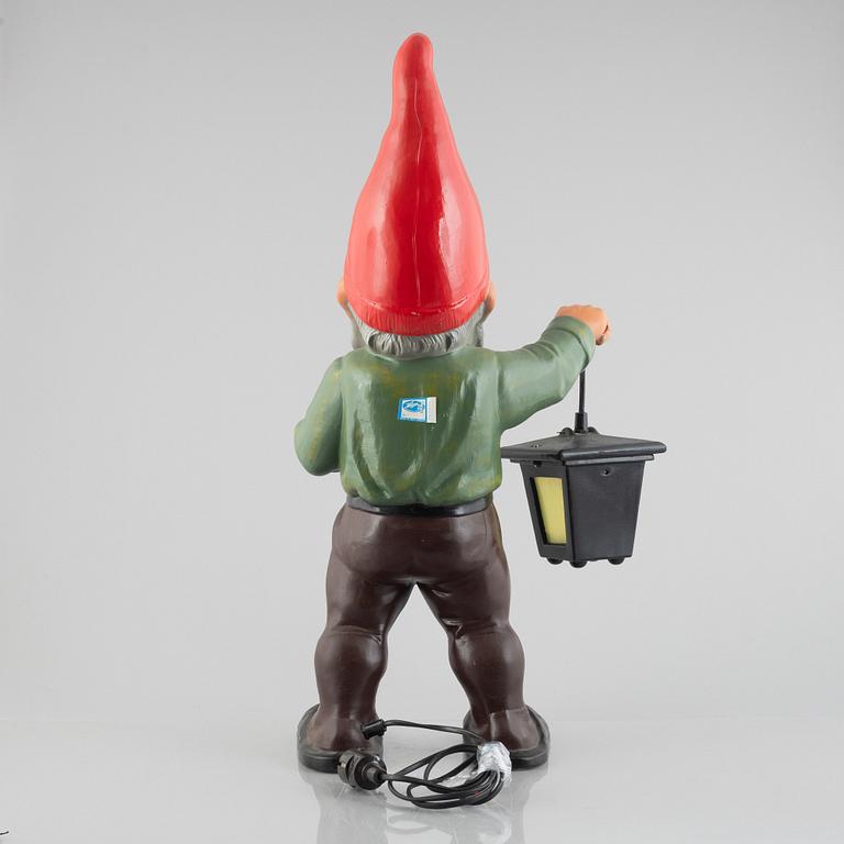 Gnome with lantern, earthenware, Heissner, West Germany, second half of the 20th century.