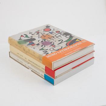 Books, 3 pcs, "Miró Lithographe" Maeght Editeur, III., V. & VI, Paris, France, 1964-81.