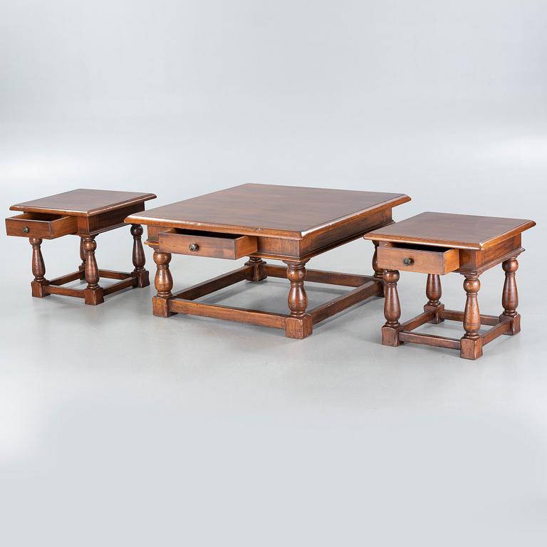 A coffee table and two side tables from Italy, second half of the 20th century.