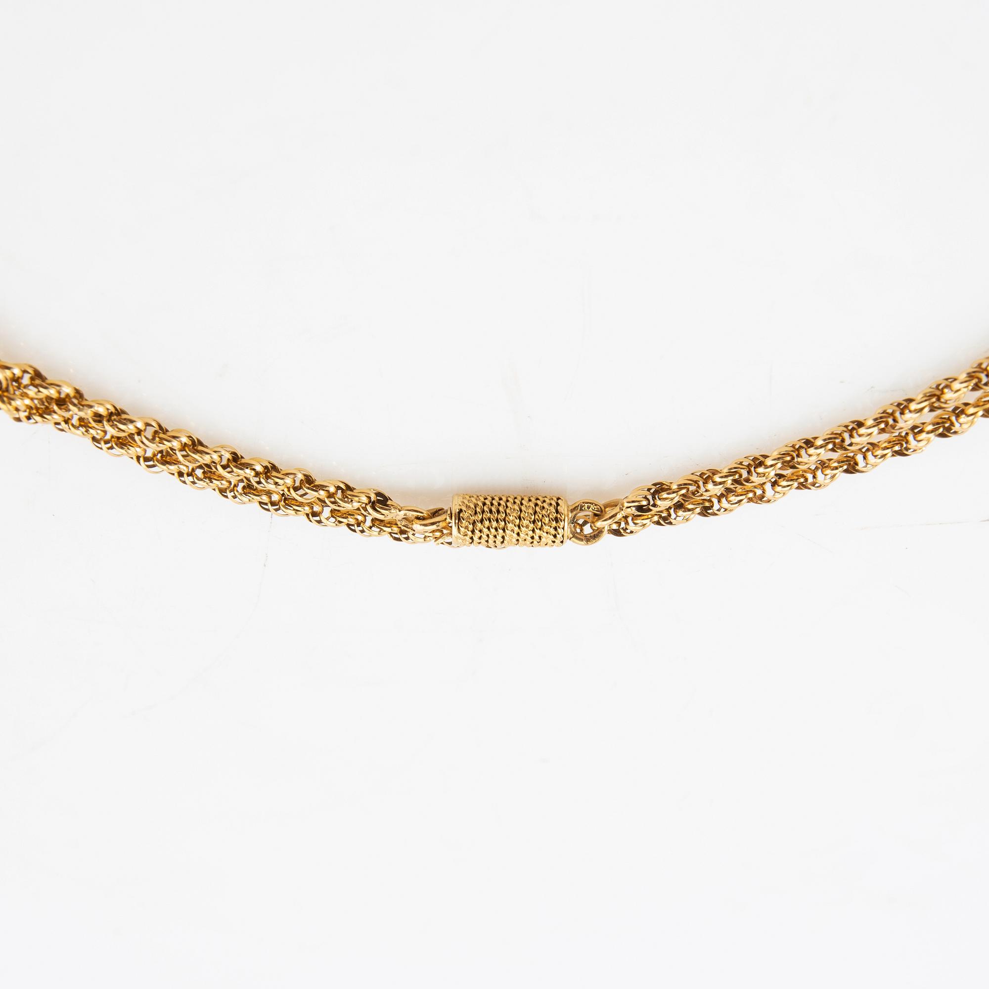 Halsband Cordell-länk 18K guld, sannolikt Åbo Finland 1882-1905.