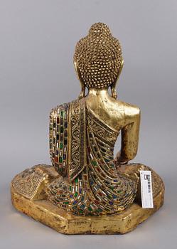 BUDDHA, trä, orientalisk, 1900-tal.