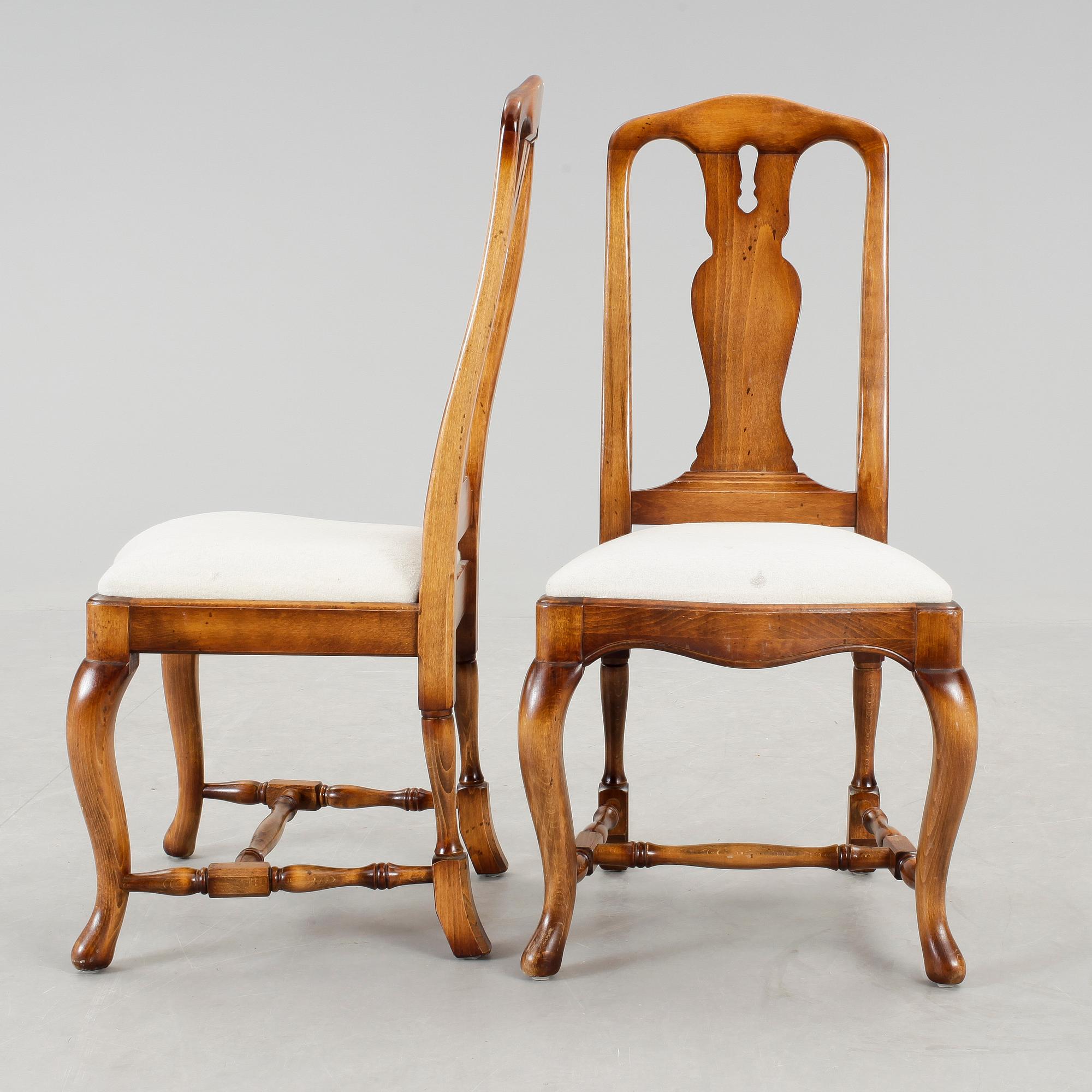STOLAR, 10 stycken, senbarockstil, 1900-talets andra hälft.