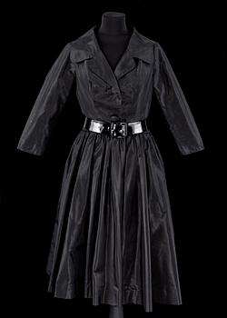 706. A 1950s/60s black silk dress by Nordiska Kompaniet.