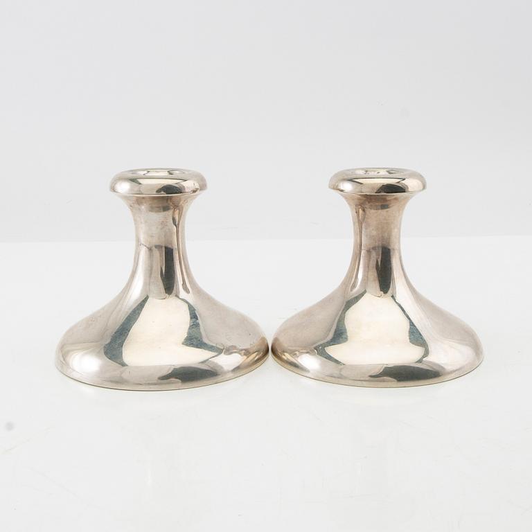 Candlesticks, a pair, silver, CG Hallberg, Stockholm 1910.