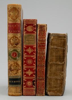 PRAKTPSALMBOK SAMT 3 BÖCKER OM TEOLOGI OCH LITURGI, bla "Kärt begrepp af den Christeliga läran", Stockholm 1804.