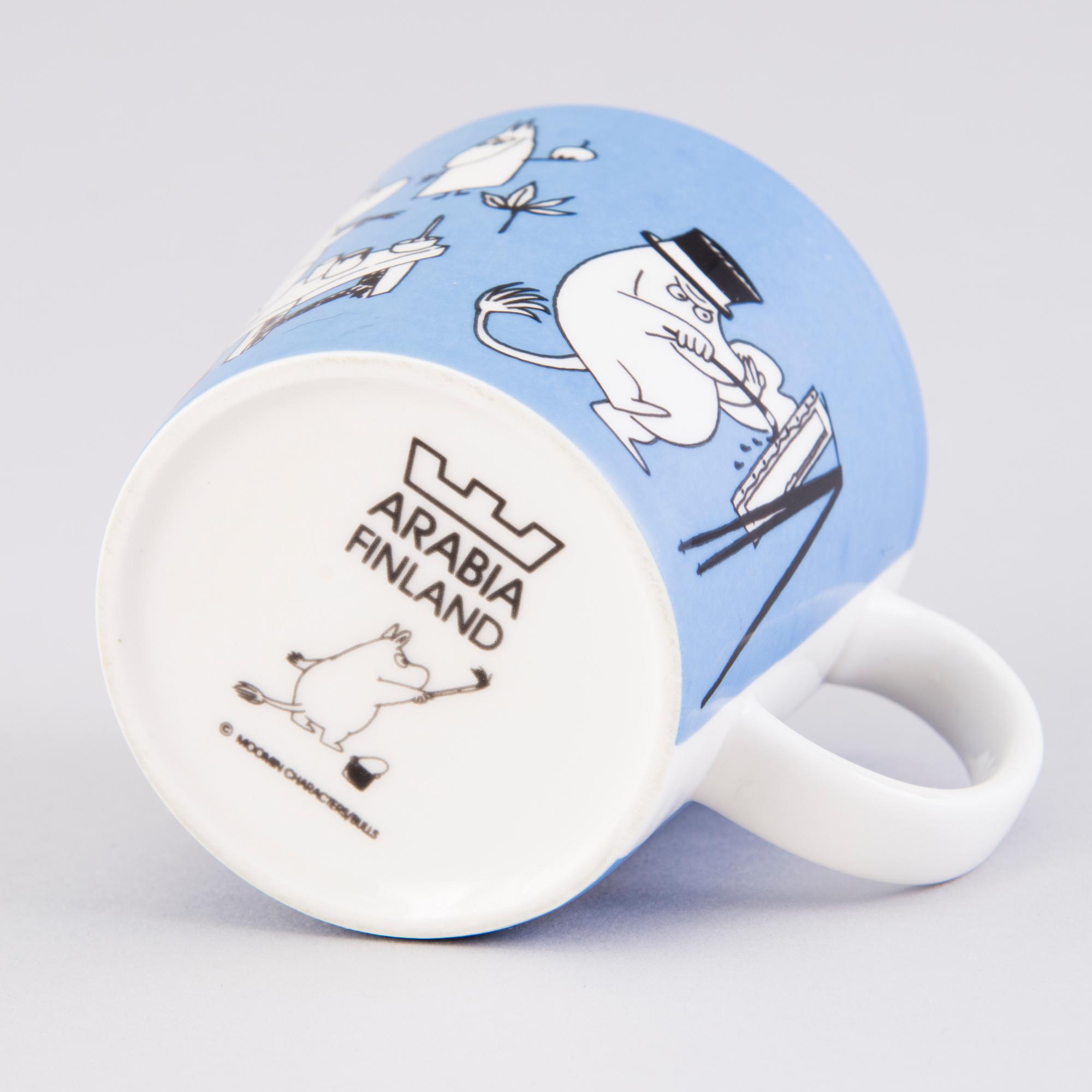 MUMINMUGG, porslin, "Mugg blå", Moomin Characters, Arabia 1990-1996.