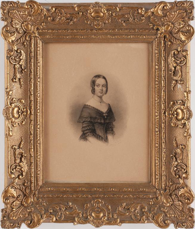 MARIA RÖHL, 2 st, teckningar, signerade och daterade Lund 1841.