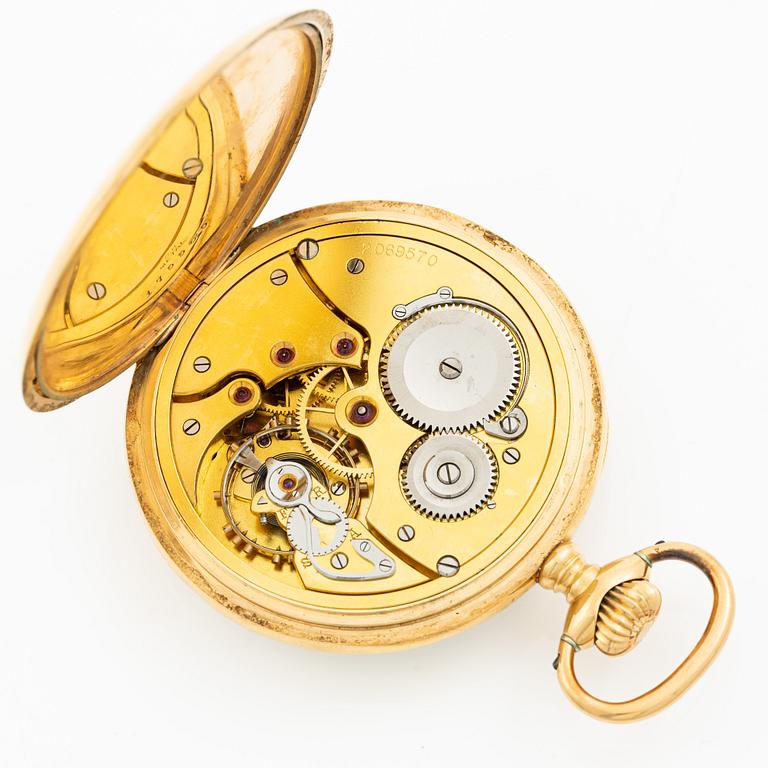 Pocket watch, 18K gold, 50.5 mm.