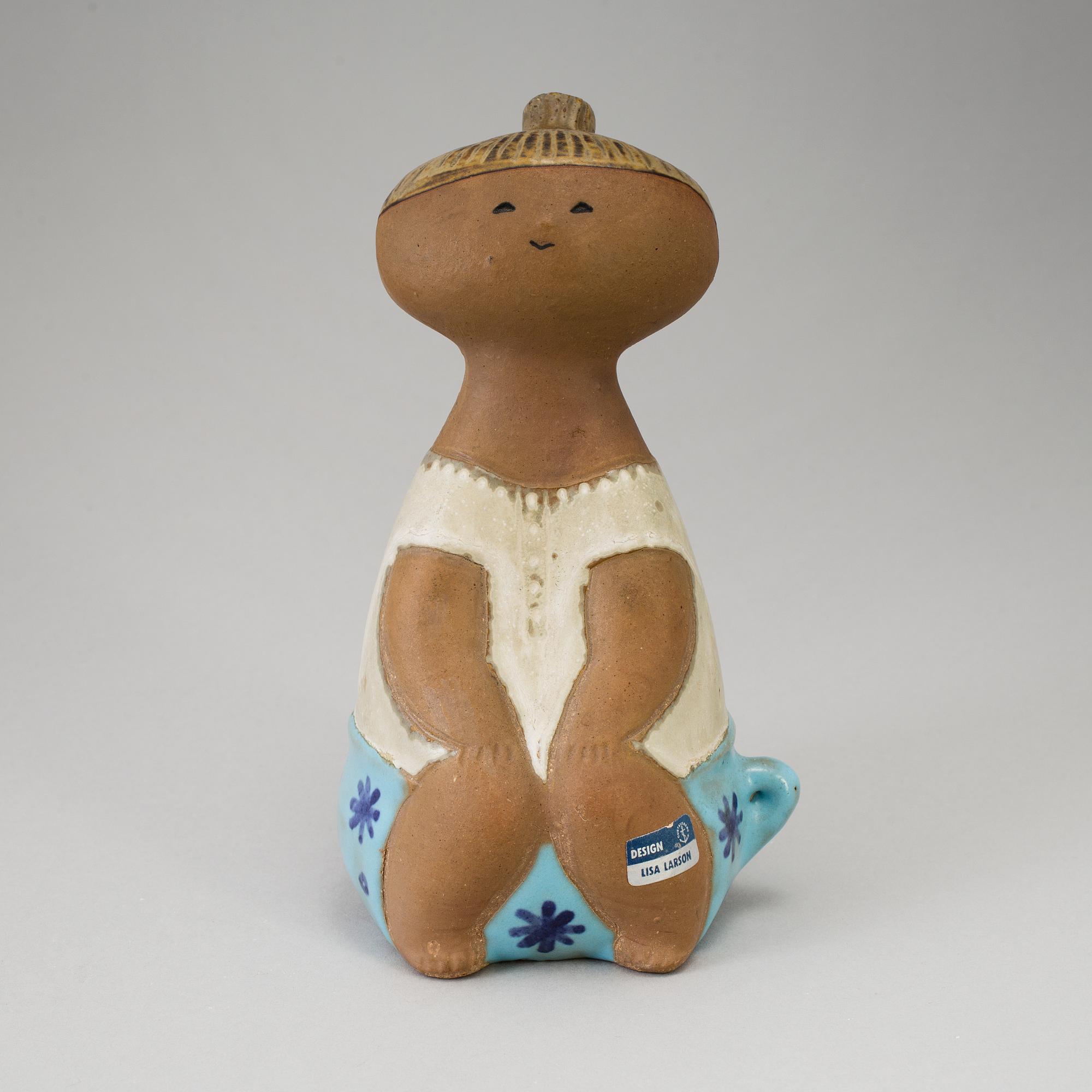 LISA LARSON, figurin, stengods, "Lotta", ur serien "Larsons ungar", Gustavsberg. Formgiven 1961.