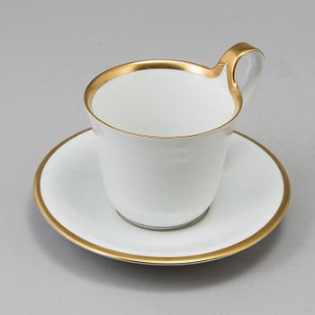 KOPPAR MED FAT, 10 st, porslin, "Golden Sun", Royal Copenhagen, 1900-talets andra hälft.